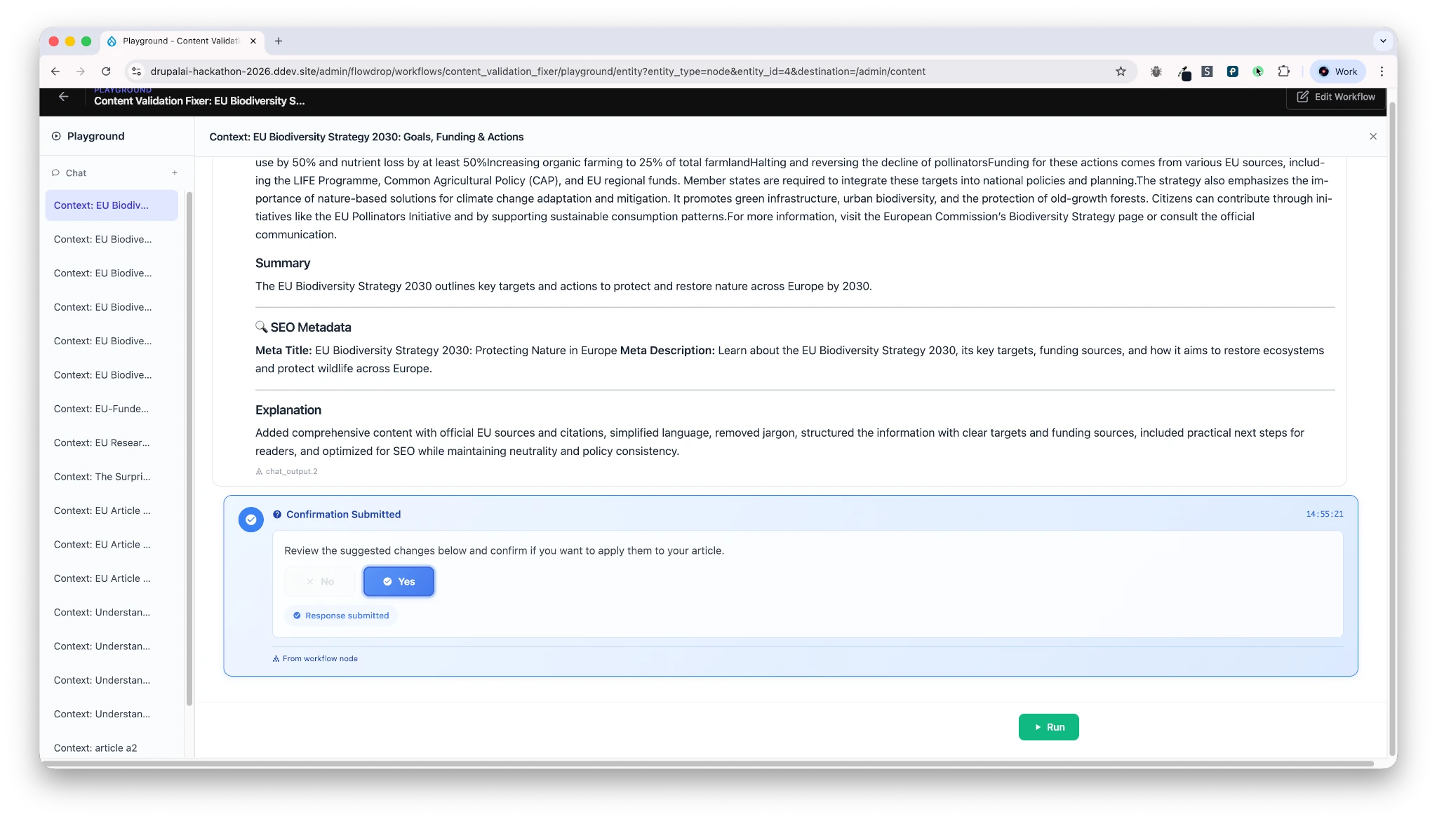 AI-generated content improvement suggestions