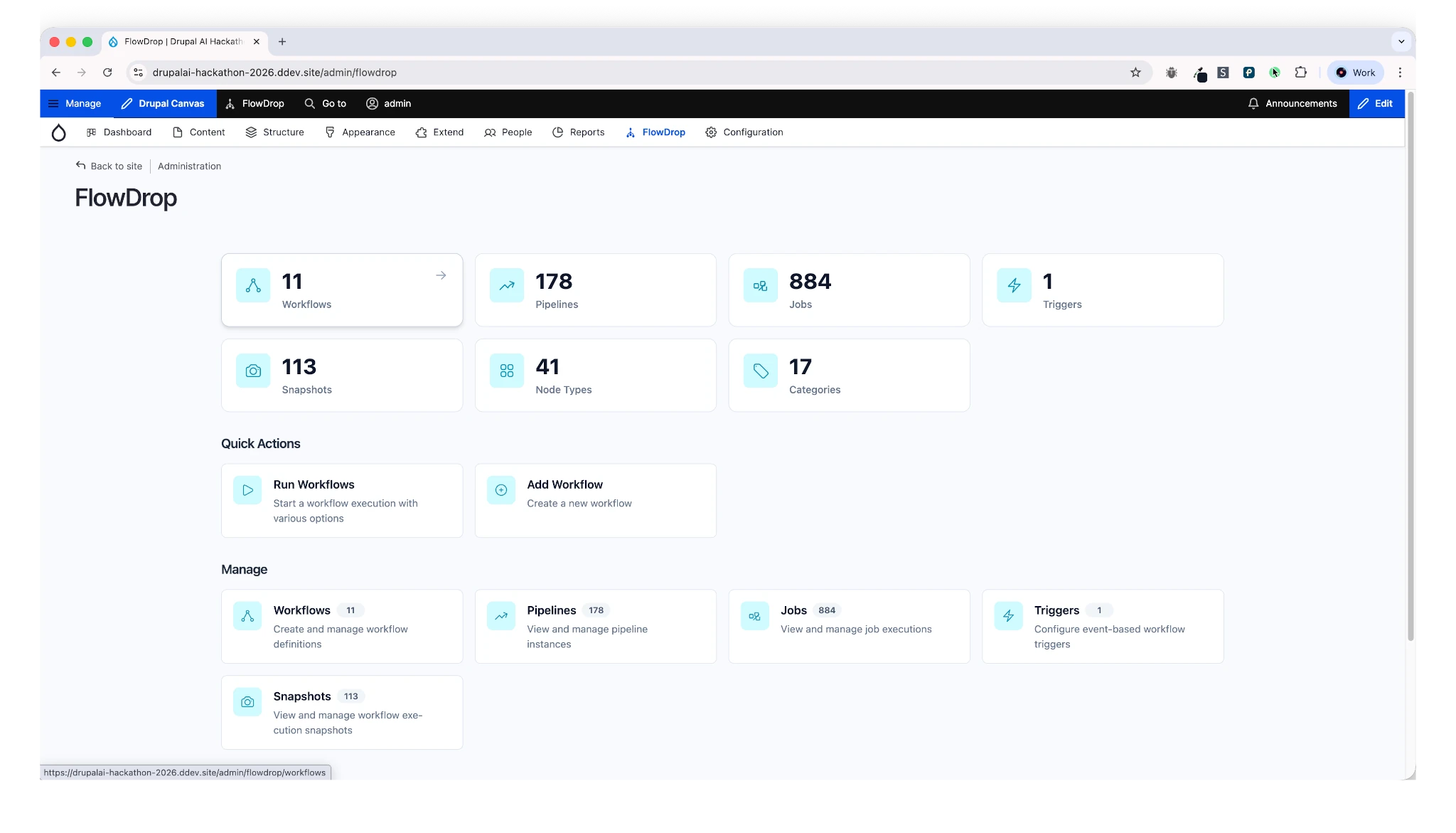 FlowDrop visual workflow editor interface