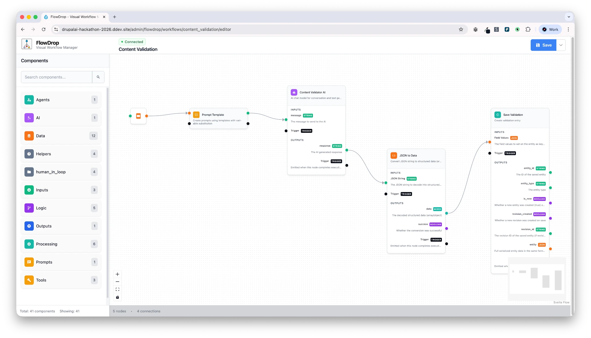 Batch processing loop in FlowDrop workflow